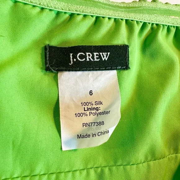 J. Crew ‘Juliet’ Strapless A-Line 100% Silk Special Occasion Y2K Dress Size 6